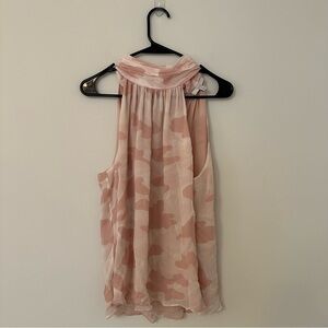 Joie High Neck Pink Camo Blouse
